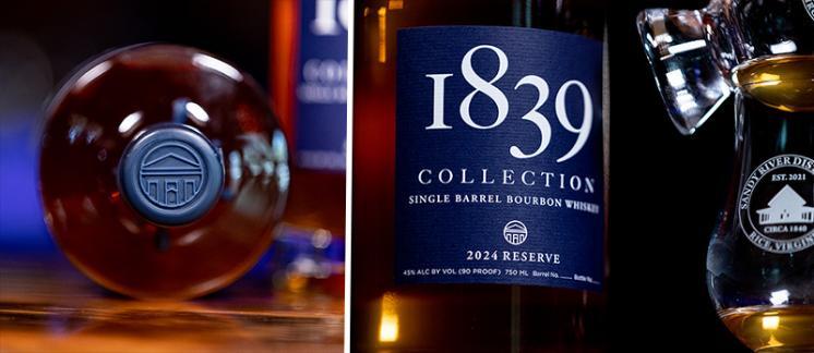 Close-up photos of the 1839 Collection 2024 Reserve Bourbon